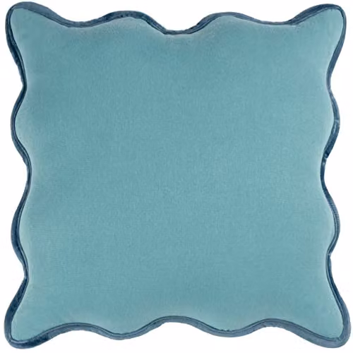 Heya Home Wiggle Reversible Velvet Cushion in Blue, W/D/H: 45 x 45 x 45 cm