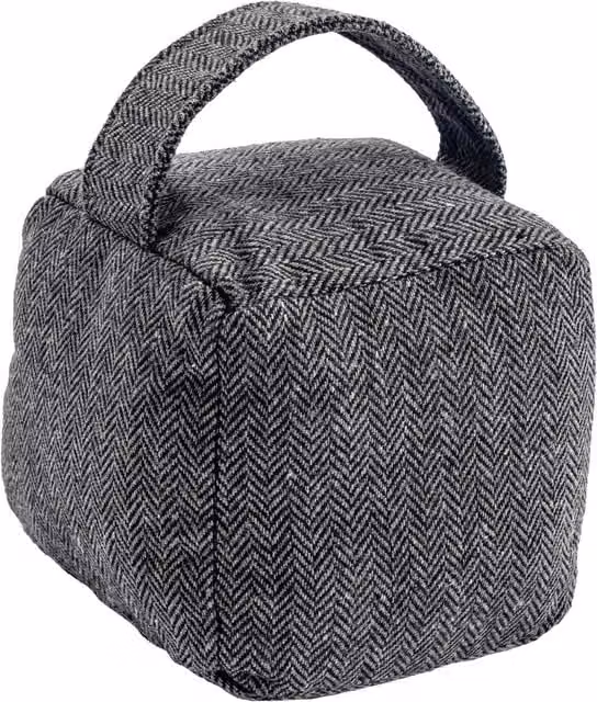 Nicola Spring Grey Geometric Herringbone Door Stop, W/D/H: 16 x 16 x 1 cm