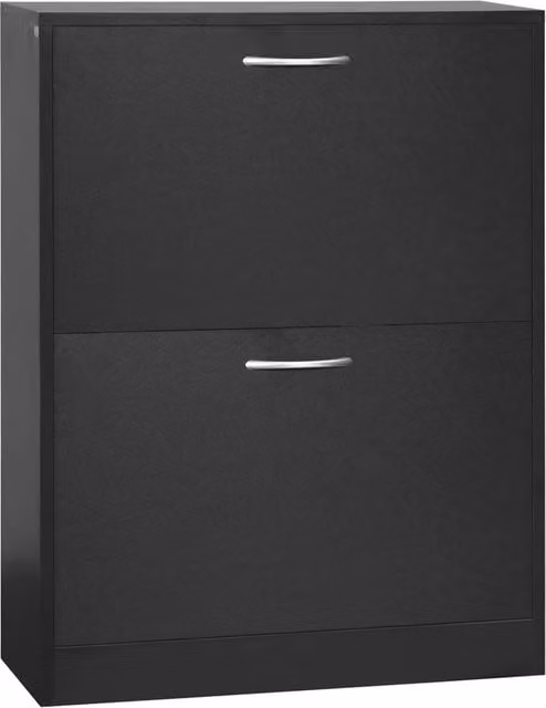 Nordara Two Drawer Shoe Storage Cabinet Organiser in Black, W: 100 cm, D: 15 cm – 1