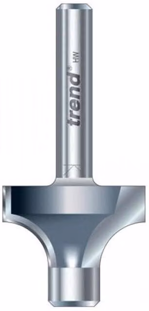 TREND 7E/3 X 1/4 Tct Pin Guided Round Over 8.0mm Radius Router Bit, Grey