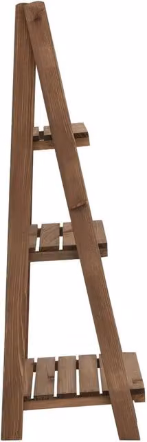 Berkfield Home 3-Tier Decorative Plant Stand with Blackboard, Brown Wood, W/D/H: 40 x 30 x 90 cm