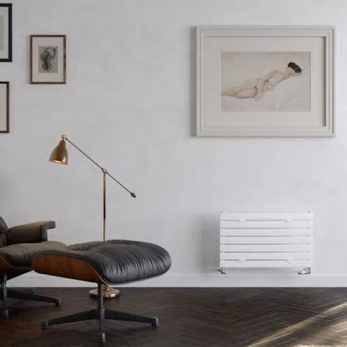 UK Radiators Typhoon Axis White Horizontal Designer Radiator, W: 80 cm, H: 47.6 cm – 2