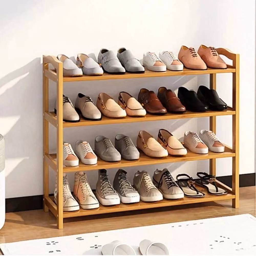 PAWNORA 4-Tier Natural Wood Shoe Rack – 3