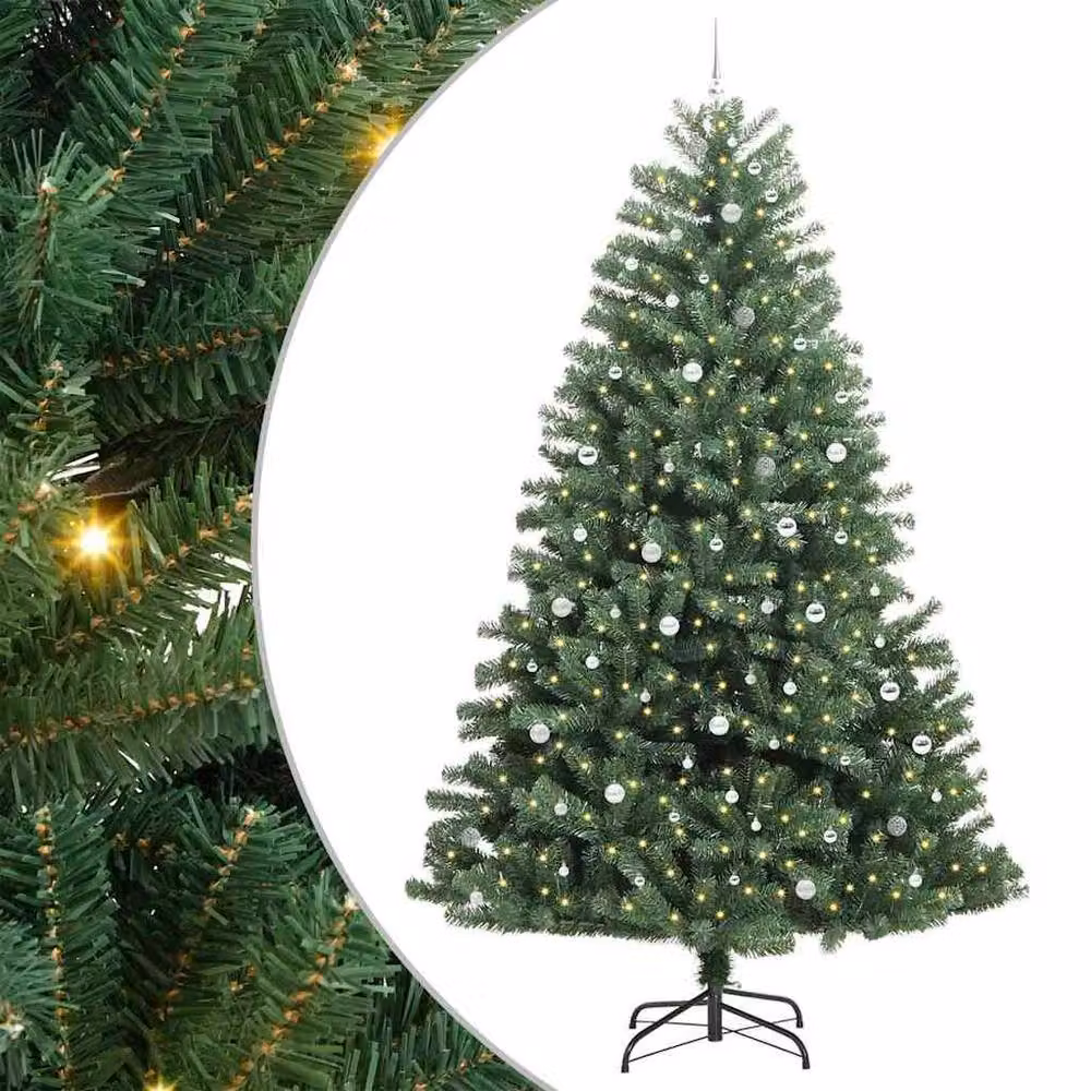 Berkfield Home Green Artificial Hinged Christmas Tree, Height: 300 cm – 2