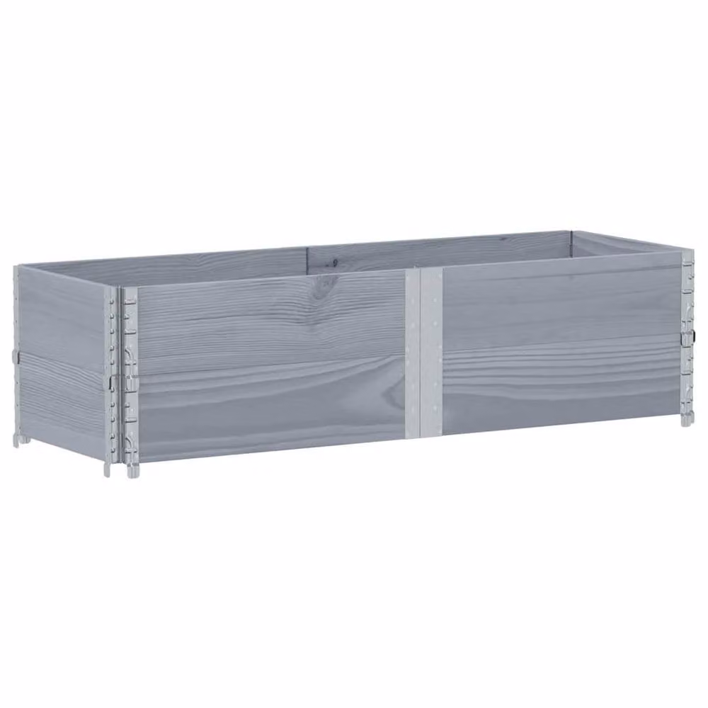 Berkfield Home Grey Solid Wood Pine Garden Planter Tub W: 150 cm, D: 50 cm – 2