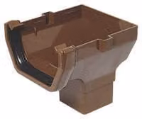 FloPlast Square Gutter Stopend Outlet, 114mm, Brown