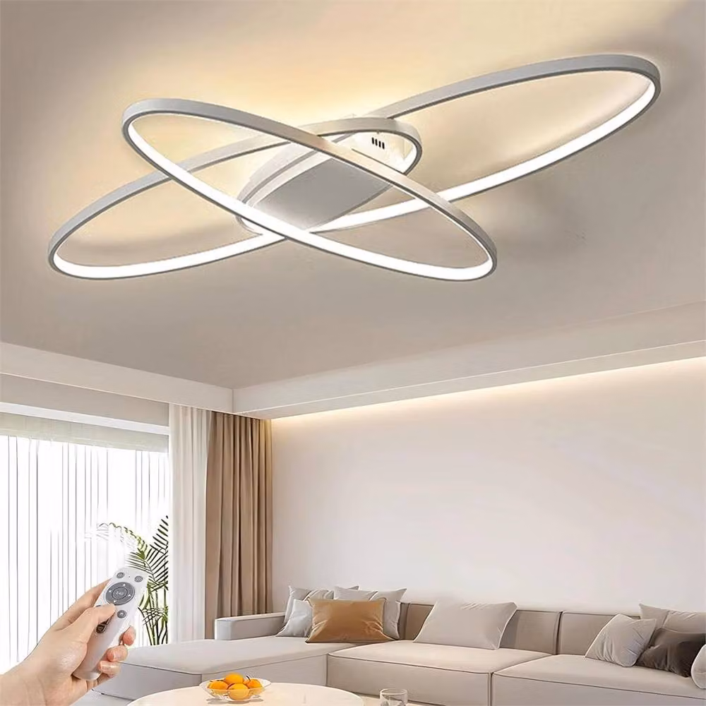 Nordara White Oval LED Ceiling Light with Remote Control and Dimmable Colour Changing Function – 3