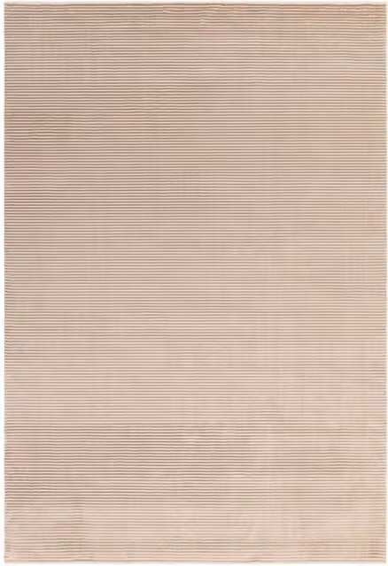 The Rug Shop UK Beige Modern Striped Easy Care Area Rug W: 200 cm, D: 290 cm