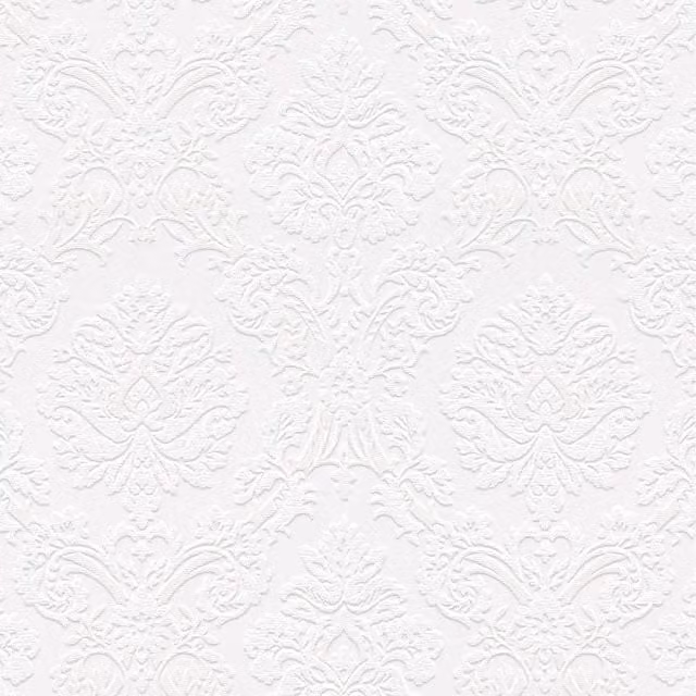 Erismann White Abstract Floral Damask Paintable Wallpaper Roll