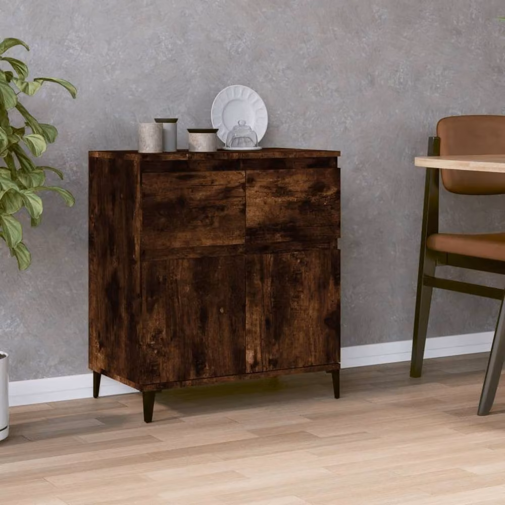 Berkfield Home Smoked Oak Sideboard in Brown, W/D/H: 60 x 35 x 70 cm – 2