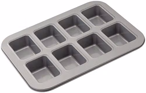 Judge Non-Stick Rectangular Mini Loaf Tin with 8 Cups, Grey, W: 35 cm, D: 27 cm, H: 4 cm