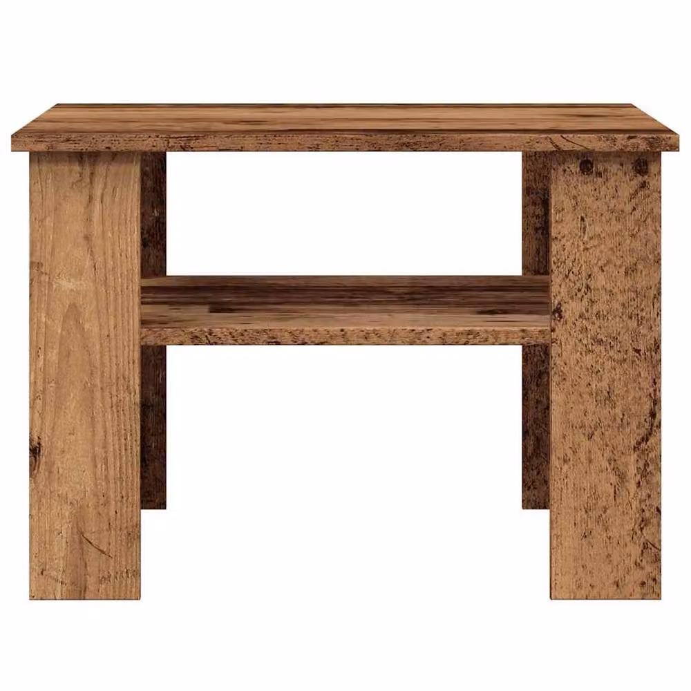 Berkfield Home Square Coffee Table in Brown Rustic Wood Finish, W/D/H: 60 x 60 x 42 cm – 4