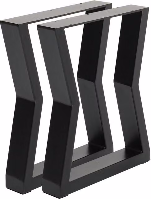 Kelvenix Industrial Steel Table Legs, 2 Pieces, Matt Black, W/D/H: 45 x 7 x 71 cm