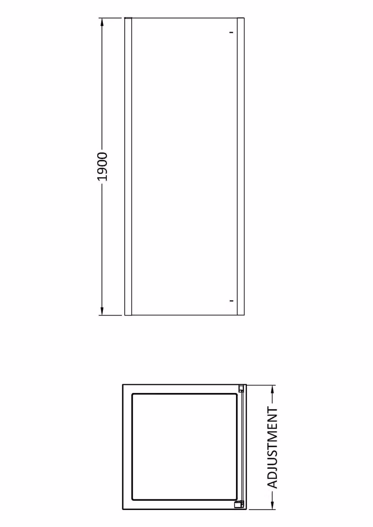 Balterley Sonic Single Fixed Shower Side Panel, 8mm Clear Safety Glass, Silver and Chrome, W: 90 cm, H: 190 cm