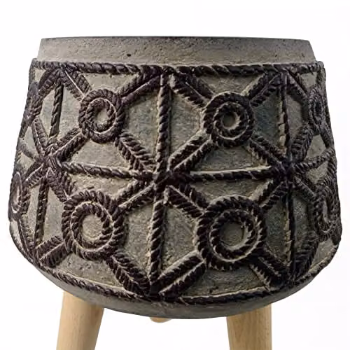 Leaf Design UK Large Rope Effect Composite Planter, Brown, Diameter: 36 cm, Height: 26 cm – 5