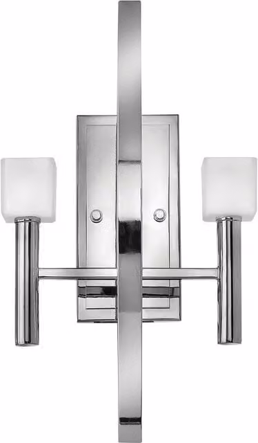 Netlighting Hinkley Fredrick Ramond Mondo 2 Light Wall Light in Polished Chrome and Grey