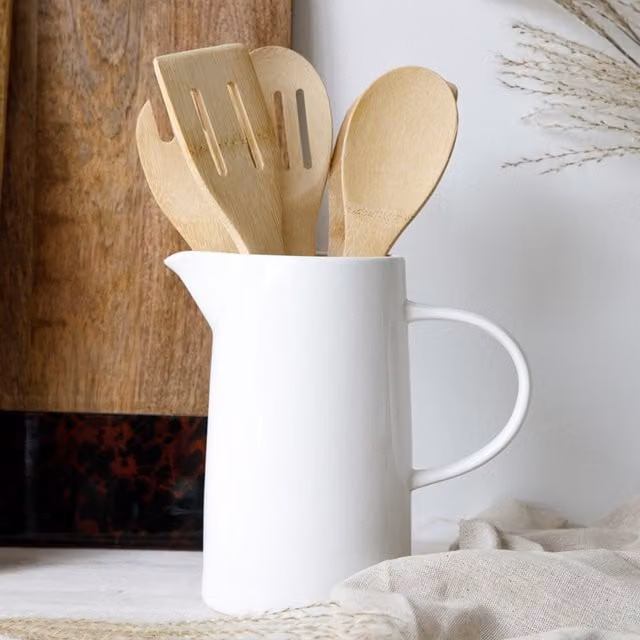 Natural Elements 5-Piece Bamboo Utensil Set, Brown, Non-Scratch