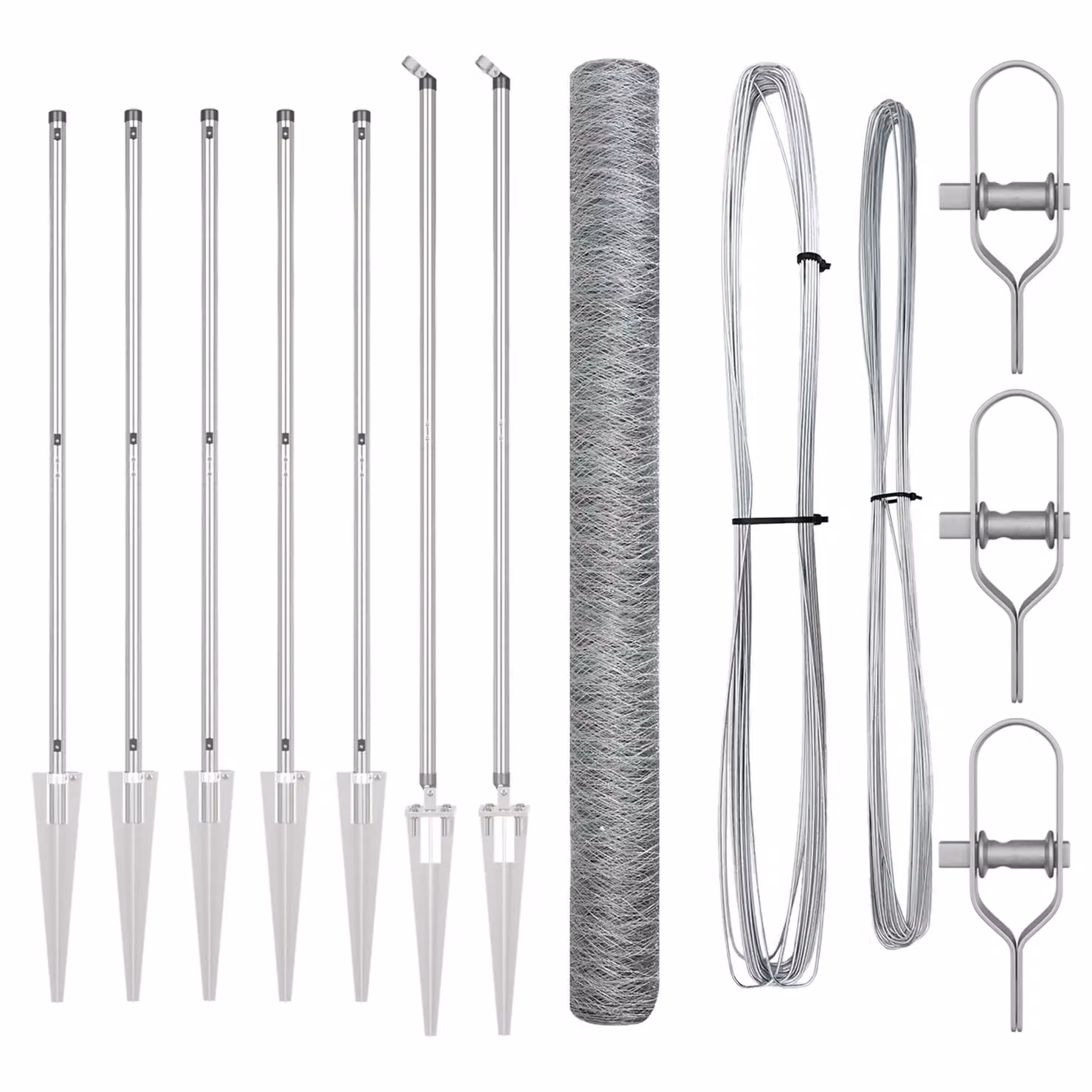 Berkfield Home Hexagon Fence in Silver Galvanised Steel, H: 160 cm x W: 10 m – 2