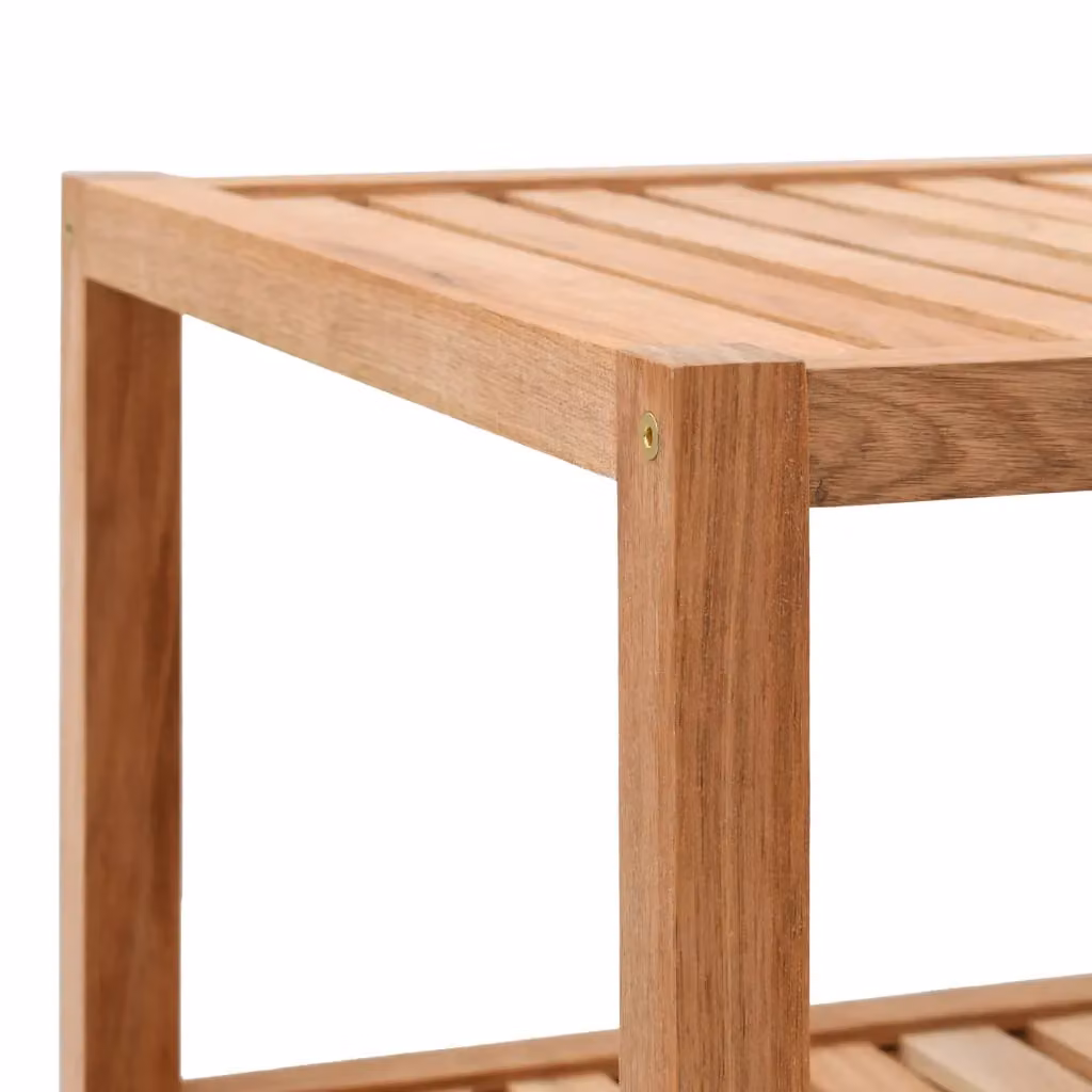 Berkfield Home Solid Walnut Wood Bathroom Shelf, Brown, W: 65 cm, D: 40 cm, H: 55 cm – 2