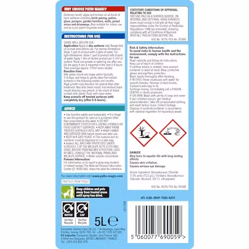 Evergreen Garden Care Patio Magic Mould and Algae Cleaner, Blue, 5 l – 2