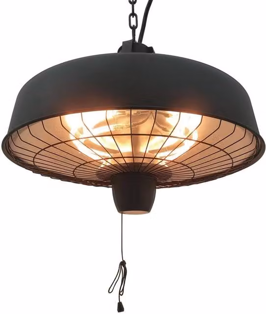 Kelvenix Adjustable Infrared Halogen Ceiling Mounted Light Heater, 1000/2500W, Black