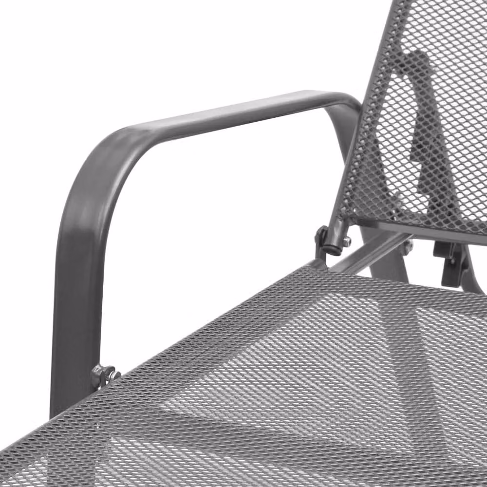 Berkfield Home Sun Lounger Set with Table, Anthracite Grey Powder Coated Steel and Textilene Fabric – 2