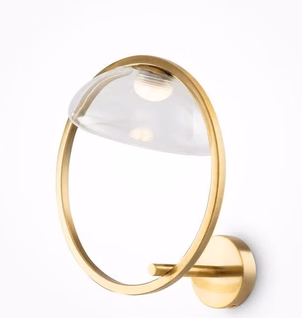Maytoni Lunare I Modern Integrated LED Wall Lamp in Gold and Brass with Warm White 3000K Light