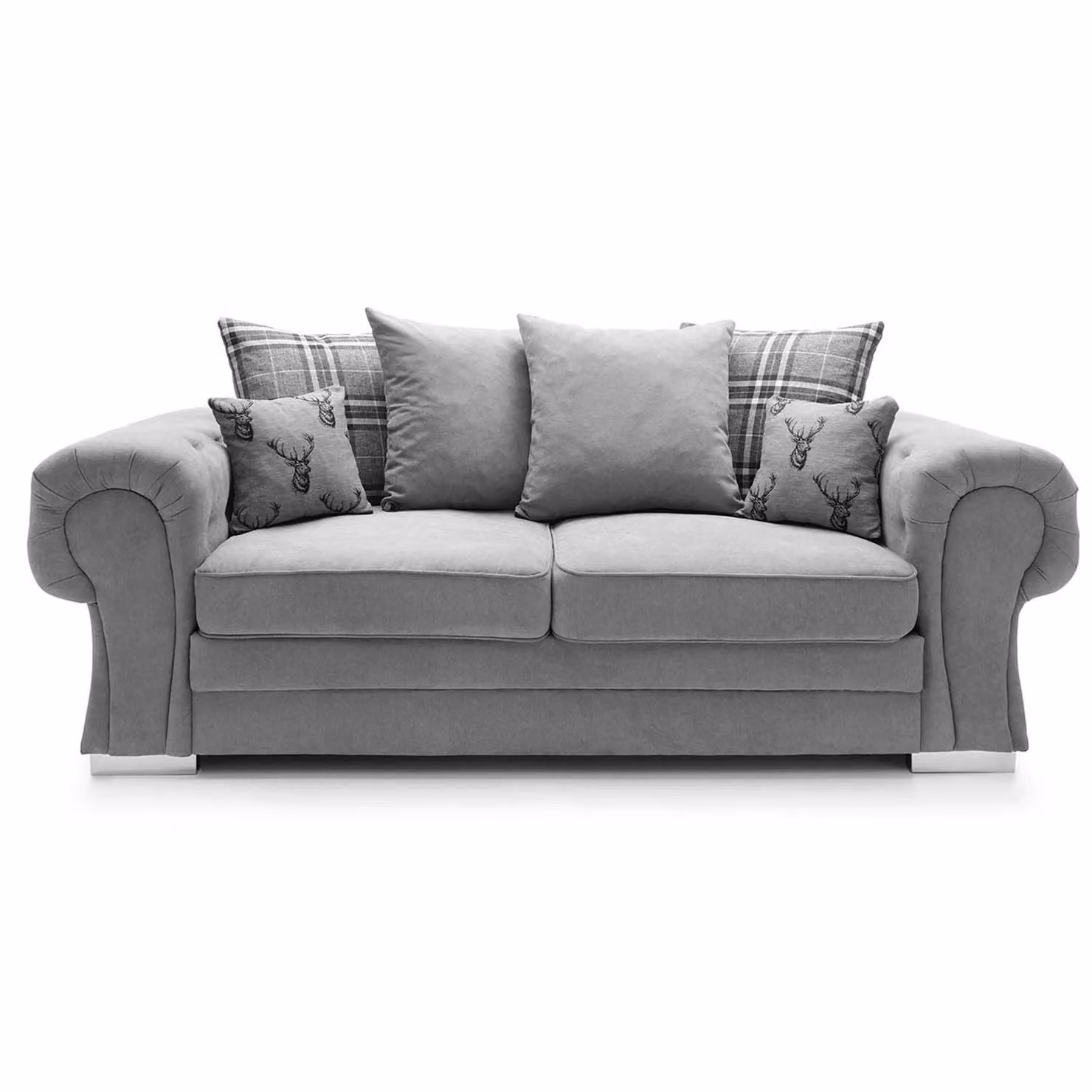 Furnishings For Less UK Milan Grey Fabric 3 and 2 Seater Sofa Set with Scatter Cushions – 2