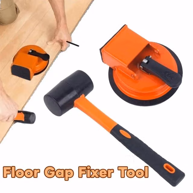 FLAVORA Heavy Duty Floor Gap Fixer Tool with Rubber Mallet in Orange, Steel and Iron, W: 52 cm – 1