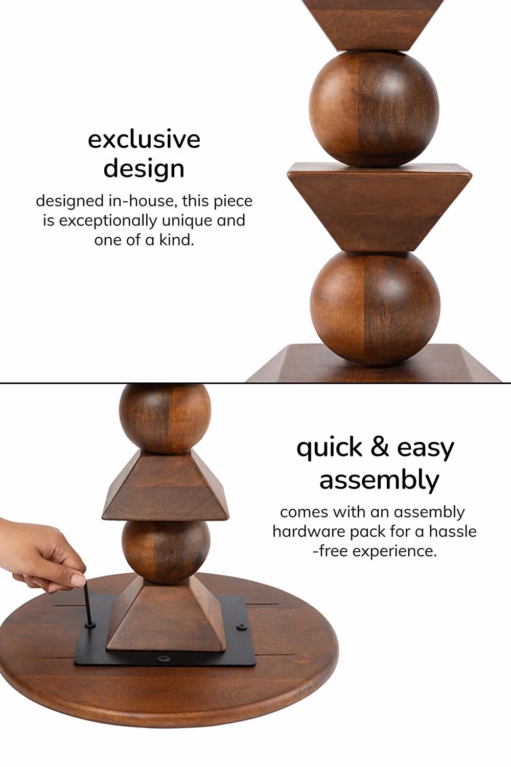 MH London Gino Round Solid Mango Wood Side Table in Walnut Brown – 4
