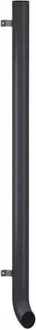Lindab Galvanised Steel Vandal Reinforced Pipe with Shoe, Graphite, Diameter: 102 mm, Length: 2 m