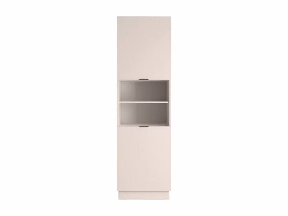 Vente-unique Carméo Modern Kitchen Tall Tower Unit in Beige with 2 Doors and 2 Open Niches – 2