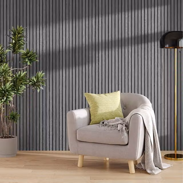 Komore Grey Wood Look MDF Decorative Wall Panel