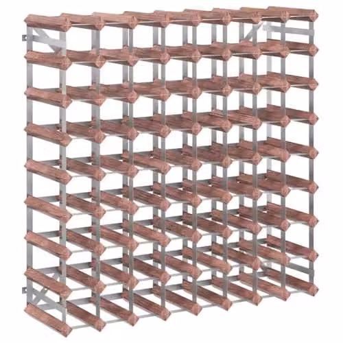 vidaXL Brown Solid Pine Wood Wine Rack for 72 Bottles, W/D/H: 80 x 22.5 x 80 cm