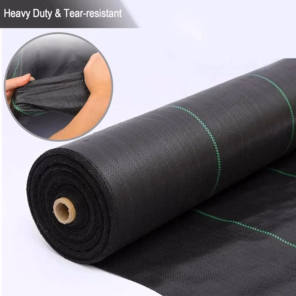 FLAVORA Heavy Duty Black Weed Control Membrane for Gardens, 2m x 50m – 2