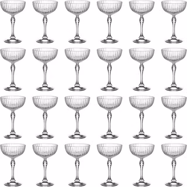 Bormioli Rocco America 20s Champagne Cocktail Saucers, 230ml, Transparent, Pack of 24 – 1