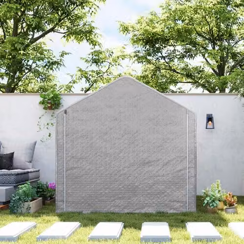 Outsunny Grey Garden Shed Storage Tent with Steel Frame – 8