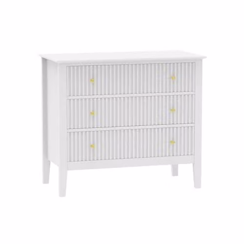 Melody Maison Hales White Range 3 Drawer Chest of Drawers and Pair of Bedside Tables – 3