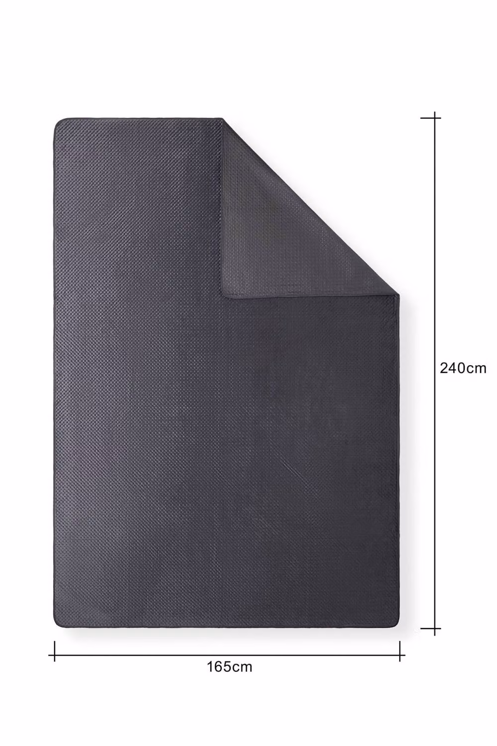 BHS Liso Grey Polyester Bedspread W/D/H: 240 x 165 x 1 cm – 3