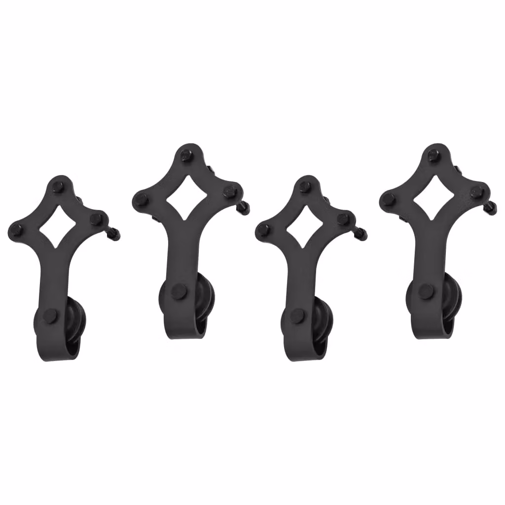 Berkfield Home Sliding Door Hardware Kit, 2 Piece Steel Set in Black, Length: 200 cm – 3