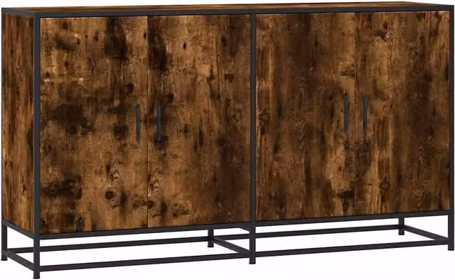 Berkfield Home Smoked Oak Sideboard in Brown, W/D/H: 134 x 35 x 76 cm – 1