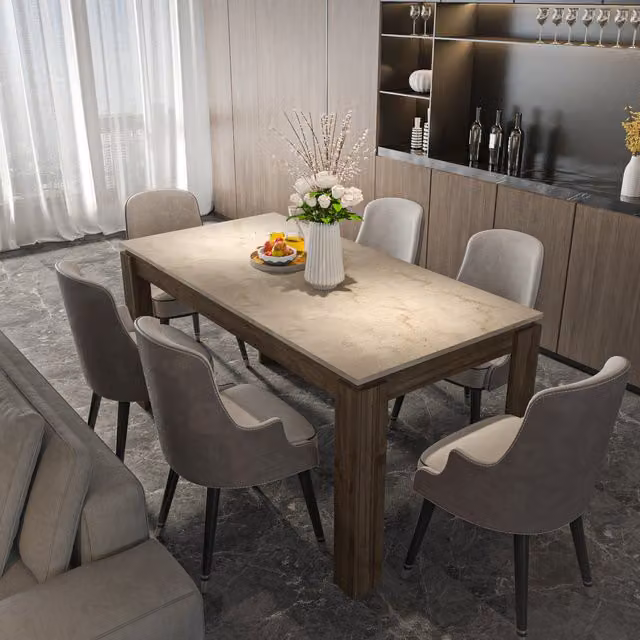 Decorotika Manhattan Rectangular Dining Table in Oak and Anthracite, W/D/H: 160 x 80 x 76 cm