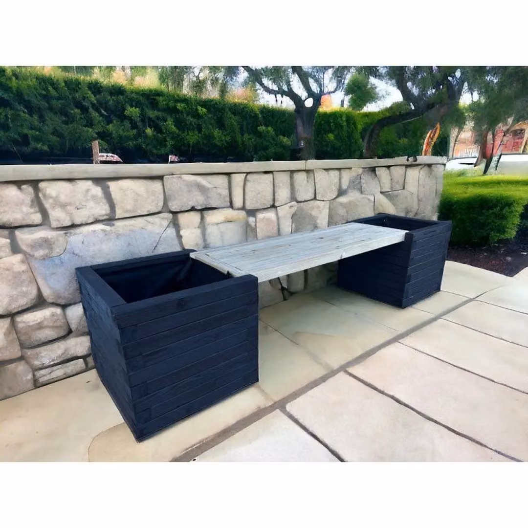 Buttercup Farm Somerset Double Planter Bench in Blue, Black or Gold, W: 40 cm, D: 180 cm, H: 40 cm – 3