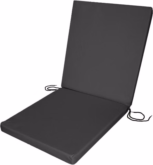 Roseley Black Water Repellent Rectangular Low Back Outdoor Chair Pads