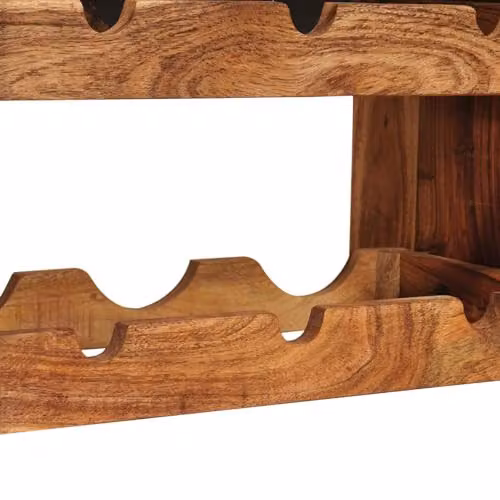 vidaXL Industrial Wine Rack in Brown Solid Acacia Wood and Metal, W: 60 cm, D: 33 cm, H: 45 cm – 3