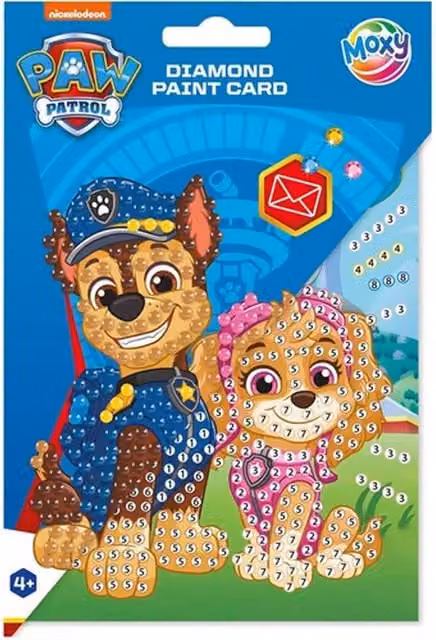 Totum Paw Patrol Diamond Painting Card and Envelope in White and Multicolour
