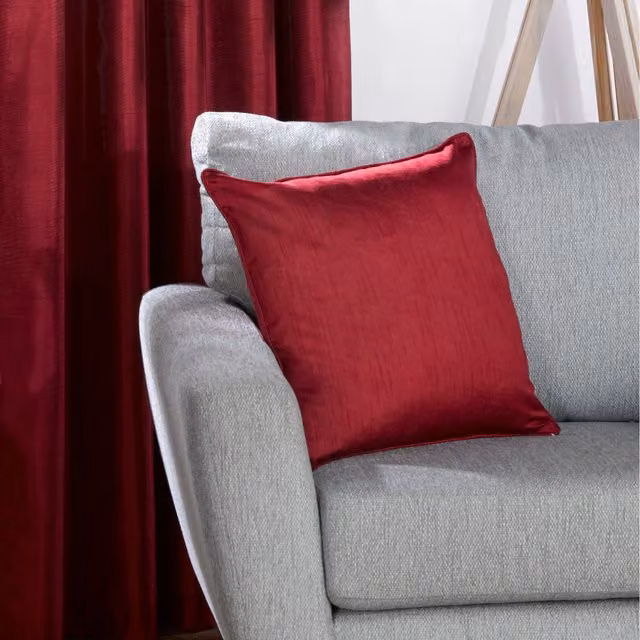Rapport Home Sophia Silk Square Cushion Cover, Red, W/D/H: 45 x 45 x 45 cm