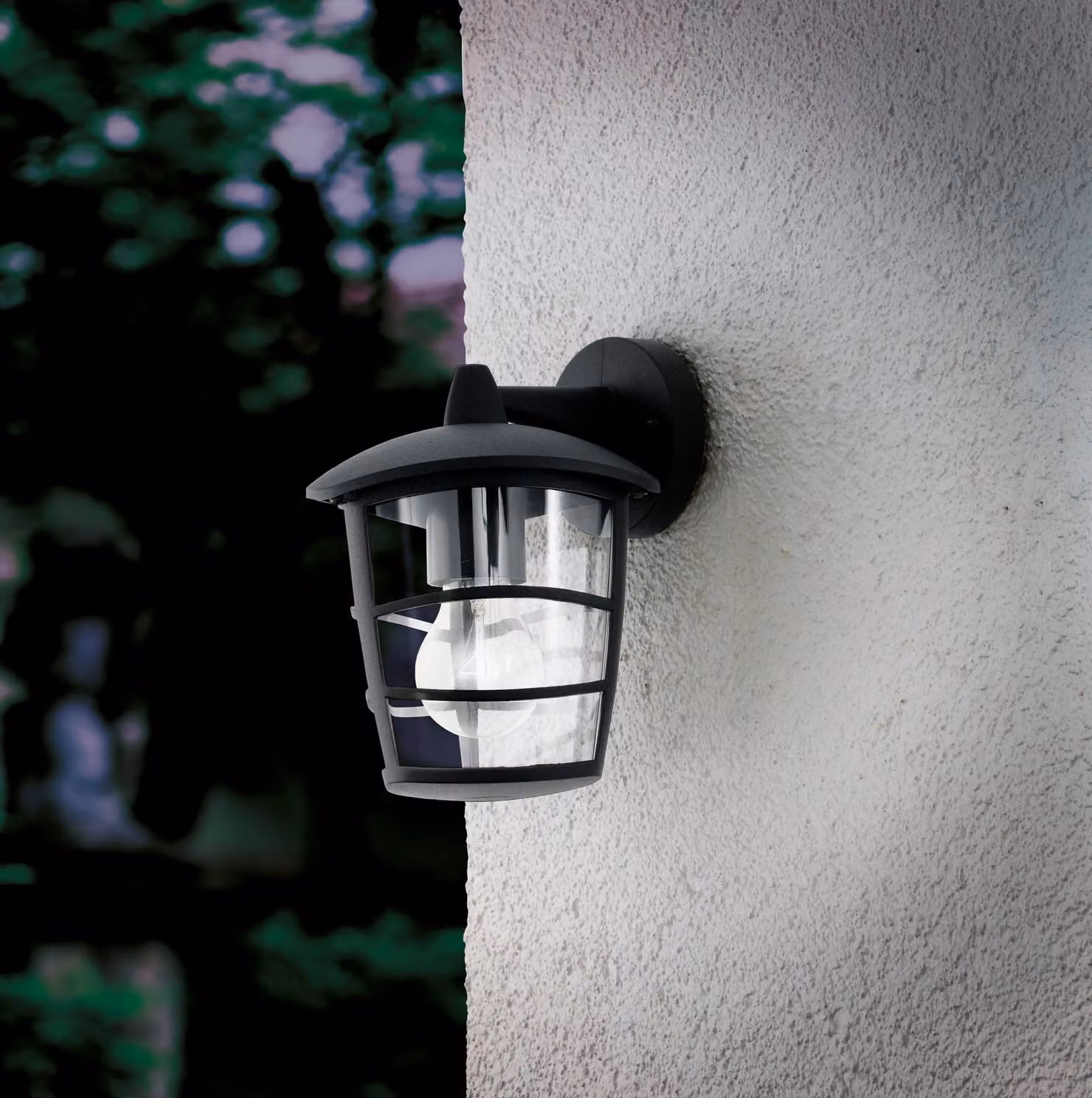 Loops 2 Pack Black Modern Aluminium Outdoor Wall Lanterns with Transparent Glass, IP44 Rated, E27, 60W – 3