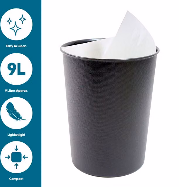 JVL Vibrance Lightweight Bin in Black, 0.45kg