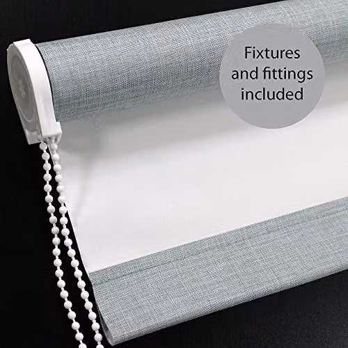 Riva Home Eclipse Blackout Roller Blind in Duck Egg Blue, Thermal Insulating Polyester, Width: 91 cm, Drop: 162 cm – 2